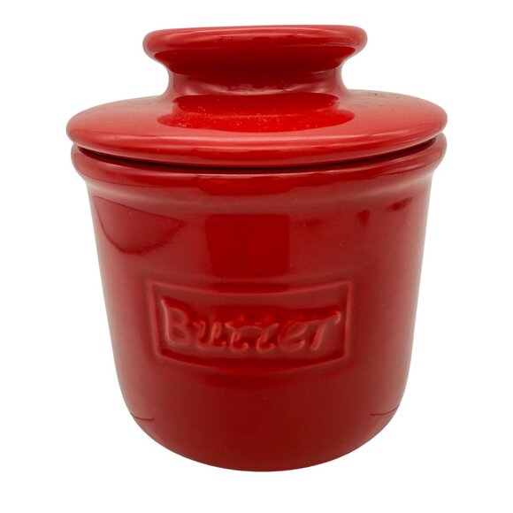 Butter Bell Other - Butter Bell Ceramic Maraschino Red Cafe Retro Crock